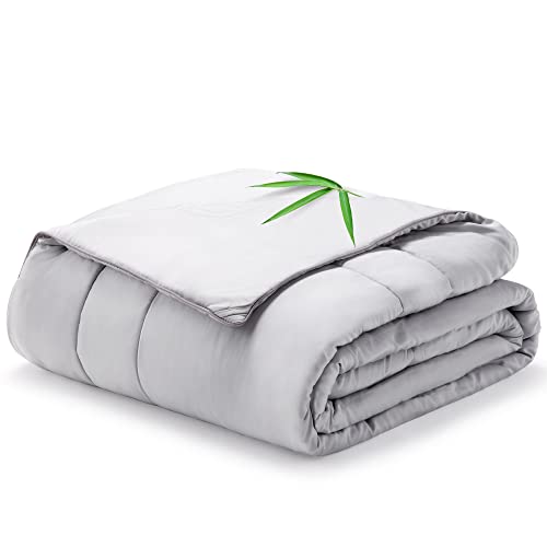 Mr. Sandman Cooling Comforter Queen For Hot Sleepers, 100% Viscose From Bamboo Down Alternative Comforter With Corner Tabs, Soft Cooling Blanket For All Season (90X90 Inches, Grey) #TOP7