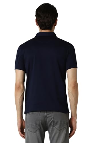 Image of Van Heusen Men's Textured Polo Neck Slim Fit T-Shirt