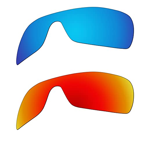 EZReplace Verres de rechange pour lunettes de soleil Oakley Oil Rig (verres polarisés), Bleu glacier + rouge feu, Taille unique Cover