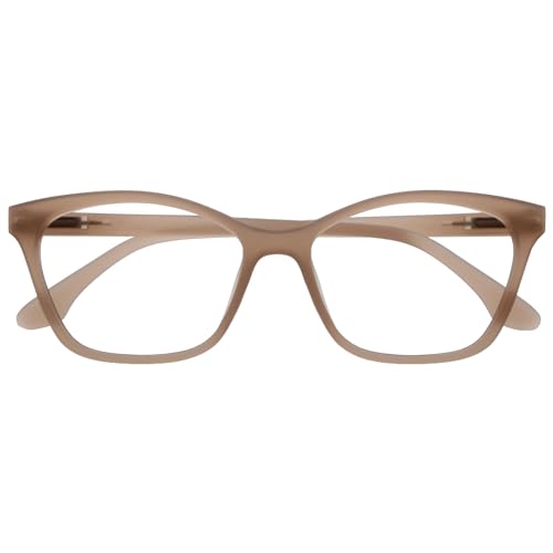 OPULIZE KAT Reading Glasses - Cat-Eye Frame - Matt Taupe - Men & Women - Spring Hinges - R59-U - +1.50
