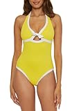 Model wearing Trina Turk Women's Standard Courtside One Piece Swimsuit.