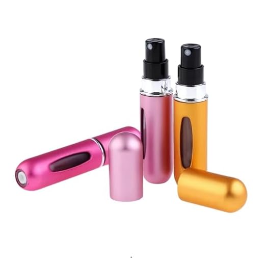Kit de Frascos Recarregáveis para Perfume, 5ml, 3 Unidades, Cores Sortidas, Portátil para Viagem