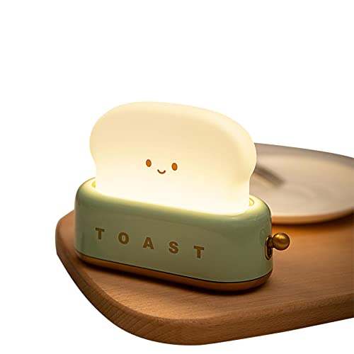 BNNEW LED Brotlampe Nachtlicht,Niedliche Zimmerdekoration Toaster Nachtlicht | Schnurloses Kinderzimmer-Nachtlicht für Kinder, niedliche Schlafzimmer-Nachtdekoration, Timer, automatische Abschaltung Cover