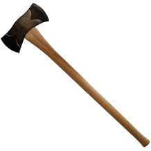 COUNCIL TOOL Classic Michigan Pattern Double Bit Axe - 3.5 lbs Splitting Axe with 36" Straight Wooden Handle & Phantom Bevels, Made in the USA - SU35-2MC