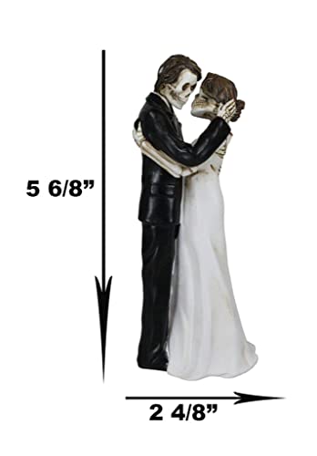 Ebros Gift Love Never Dies Wedding Bride And Groom Skeleton Cake Topper The Eternal Kiss Figurine Ossuary Macabre Bridal Day Of The Dead Themed Decor Statue #TOP1