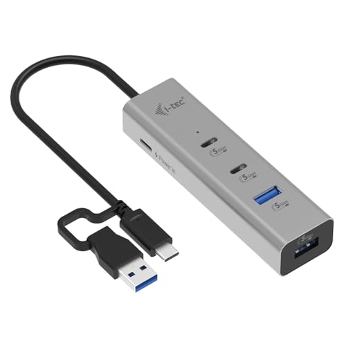 HUB USB C con 4 puertos USB A y Tipo C I-TEC CAHUBMETAL2A2CPD para ordenador portátil y tablet