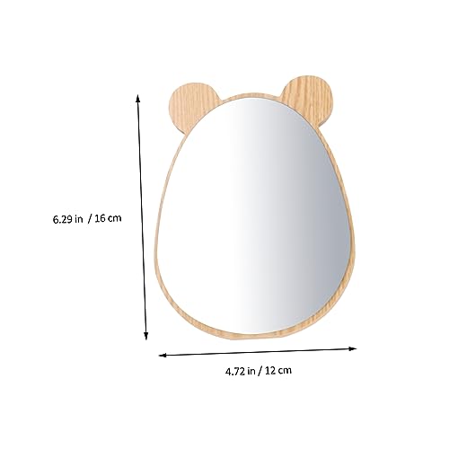 Happyyami 2pcs Espejo de Maquillaje Decorativo de Madera miniatura 5