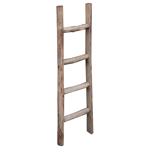 Biscottini Escalera Toallero Baño 100 x 7 x 28 cm - Decorativa de Madera Utilizable Como Servidor de Dormitorio o Toallero Shabby