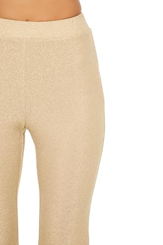 Pantalon évasé taille haute à paillettes extensible et confortable