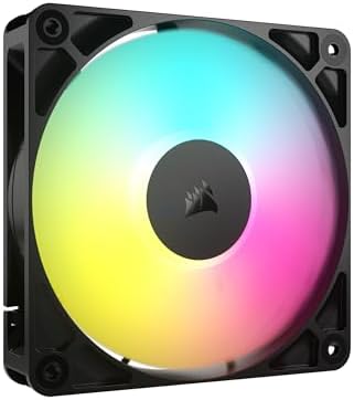 CORSAIR RS120 ARGB 120mm PWM Fan โ Daisy-Chain Connection โ Low-Noise โ Magnetic Dome Bearing โ Single Pack โ Black