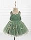 FYMNSI Blumenm�dchen Kleid Kinder Baby M�dchen Tr�ger V-Ausschnitt �rmellos Geburtstag Partykleid Prinzessin T�llkleid Hochzeit Brautjungfer Festkleid Kurzes Abendkleider Gr�n 5-6 Jahre