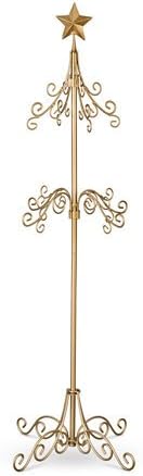 DermaPAD Tall Metal Christmas Stocking Holder Stand - Gold