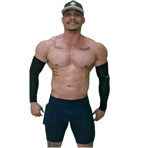 Genérico Manguito de Compressão Esportiva com Proteção UV50, Par Unissex para Corrida, Ciclismo, Vôl
