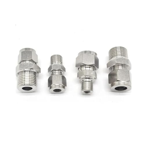 Conector de compresión de doble virola de 16 mm de acero inoxidable para tubo macho 7