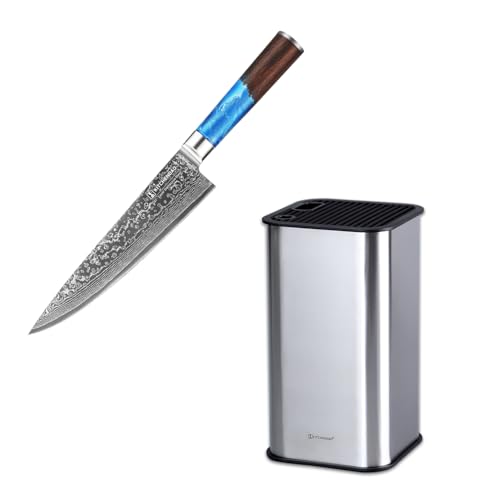 KITCHENDAO XL Stainless Steel Universal Knife Block and Chef Knife 8 Inch