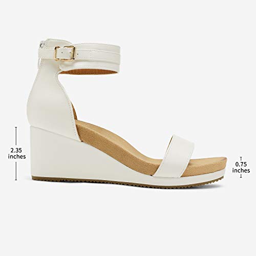 Image of DREAM PAIRS Women's Open Toe Buckle Ankle Strap Platform Wedge Sandals Summer Shoes.