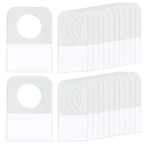 Ymapinc 300Pcs Self Adhesive Hanging Tabs Clear Plastic Folding Hanging Tags Round Hole Sticky Hanger for Store Retail Small Items Display Clear Hanger Tags