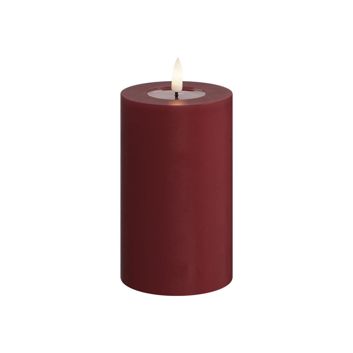 Deluxe Homeart Indoor Flameless LED Candle - Bordeaux Red - with Real Flame™ Technology - Battery Powered Candle (7.5 x 12.5 cm) — image 1