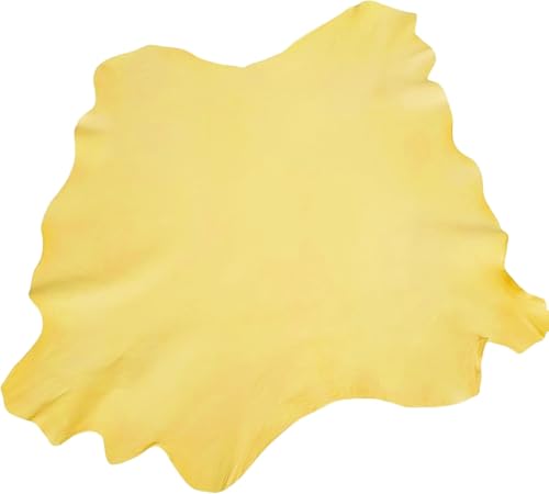 Sheep Skin, 0.7-1.0mm Thick, for Gloves, Clothing, Leather Sheets for Crafts and Arts (Yellow 6-7 sq. ft)