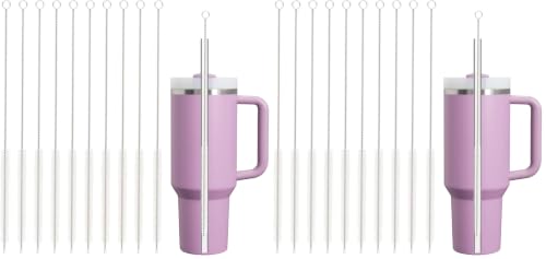 Image of Straw Cleaner Brush for Stanley, 10Pcs Reusable Extra Long Straws Cleaning Brush for 14oz 20oz 30oz 40oz Stanley Mug, Cleaning Brushs for All Plastic, Glass, Stainless and Silicone Straw (Pack of 2)
