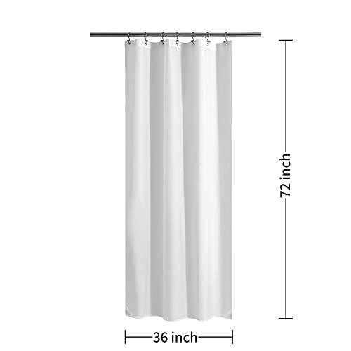Image of ALYVIA SPRING Stall Waterproof Fabric Shower Curtain or Liner White, 36x72