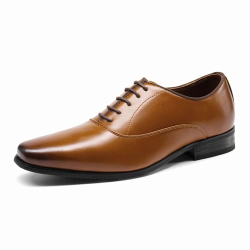 Bruno Marc Men's Dress Shoes Bussiness Formal Oxfords Wesley Lace Up Soft Plain-Toe 7 Brown