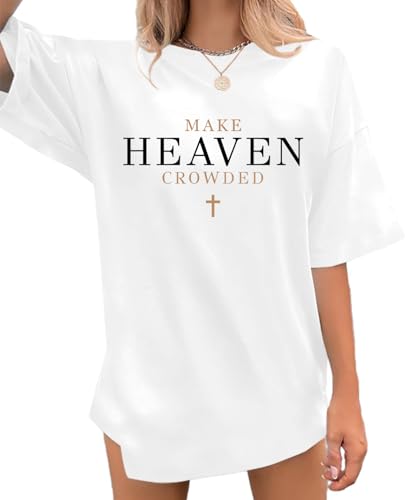 Christian Tshirts for Women Faith Shirts Religious Gifts Tee Inspirational Short Sleeve Tops White XL
