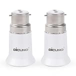 DiCUNO B22 to E27 Socket Converter, Socket Adapter, Bayonet to Screw Edison, BC to ES Lamp Base Adapter for LED Bulbs and Incandescent Bulbs and CFL Bulbs-2 Packs