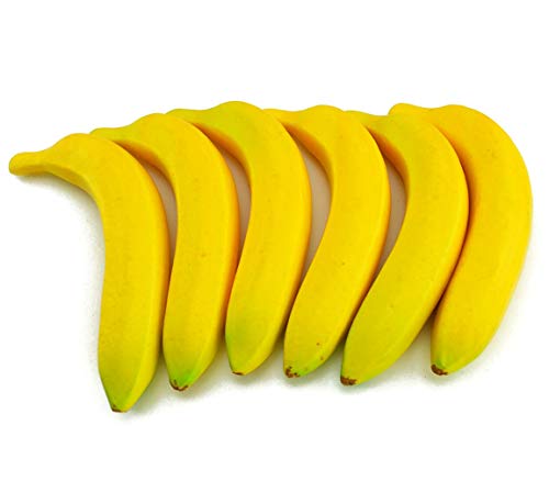 Image of Ulalaza 6Pcs Fake Banana Artificial Fruits Model Lifelike Simulation Yellow Bananas for Decoration Arrangements