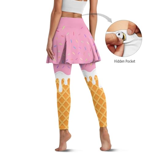 Skirted Leggings for Women Athletic Skirt with Leggings Tennis Skirt Yoga Running Golf Skirts with Pockets Plus Size3