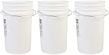 Hudson Exchange 7 Gallon (3 Pack) HDPE Bucket, White