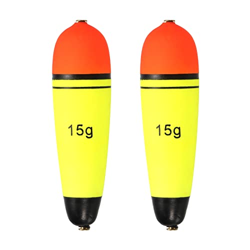 PATIKIL 0.5oz Fishing Slip Bobbers, 2 Pack EVA Fishing Float for Sea Fishing Freshwater Yellow