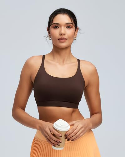 Image of RUNNING GIRL Sports Bras for Women,Light Impact Molded Cup Strap Sports Bra with Sewn in Pads,Best for A-C Cup