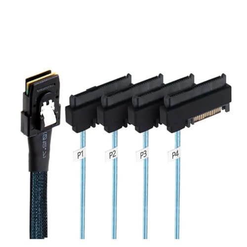 Cable SFF-8087 a 4 SFF-8482 con Adaptador de Alimentación SATA 0.5 m miniatura 2