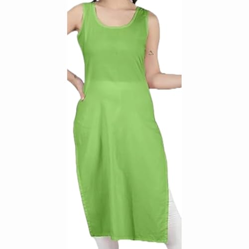 Image of Cotton Inner Slip camesoli for Women, Full Length Inner for Chikankari Kurti, Women Indoor Dress Cotton Sleeveless camesole,Holi Outfit