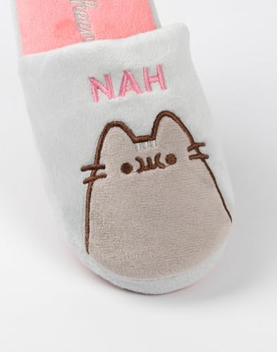 Pusheen Cat Women's Slippers | Grey or Brown Cat Character Plush Slip-On Mules | Adults & Teens House Shoes3