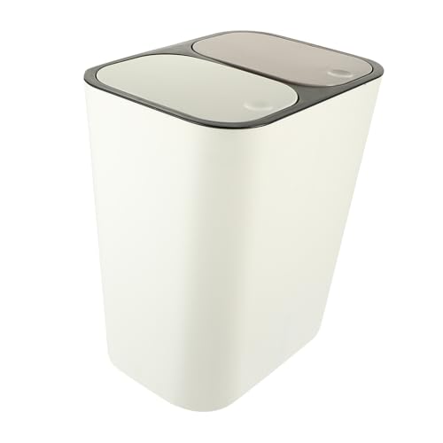 Poubelle double compartiment 30L en plastique écologique pour cuisine