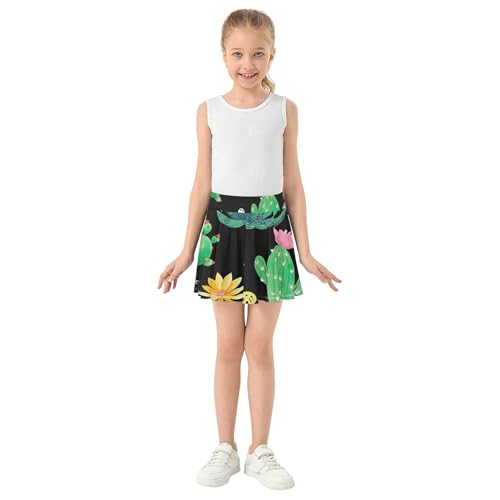 Joisal Girls Skorts Athletic Shorts Green Cacti Succulents Flowers Toddlers Tennis Skirts Cartoon Girl Skort 3t3