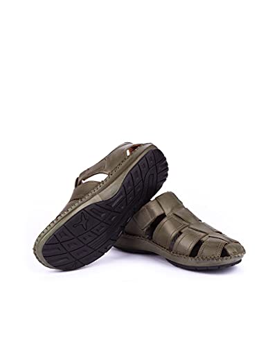 Image of PIKOLINOS Tarifa 06J-5433 Men's Sandals - Premium Calfskin Leather - Cushioned Insole, Hook & Loop Closure, Lightweight Sole - Spring and Summer Style and Comfort-Olmo 11-11.5 M US
