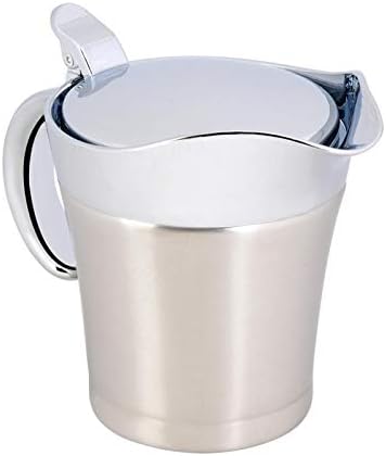 LIKJ Sauce Gravy Pot,Gravy Pot Thermal Insulated Double Wall Stainless Steel for Ketchup(Small 450ml,12)