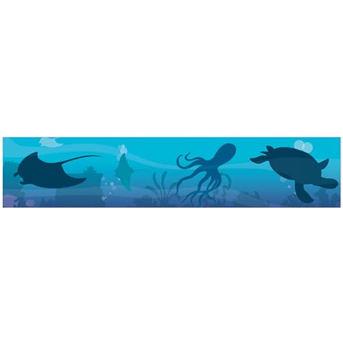 Eureka Seas The Day Blue Marine Animals Decorative Classroom and Bulletin Board Trim for Teachers, 2.25