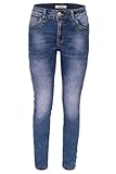 Jewelly Damen Jeans | Stretch Jeans Five Pocket im Crash Look | Boyfriend  Cut   im Crash Look mit Reißverschluss (DE/NL/SE/PL, Alphanumerisch, XL, Regular, Regular)