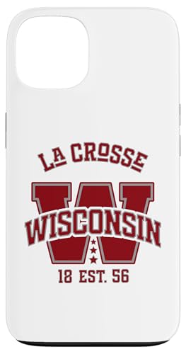 Estilo universitario vintage de la ciudad de La Crosse, Wisconsin Carcasa para iPhone 13