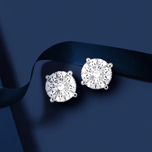 Image of Lab-Grown Diamond Stud Earrings With Unique laser engraved Diamond ID, Set In Platinum, White Gold or Yellow Gold - D Color, VVS2 Clarity, IGI Certified Lab-Grown Diamonds - Available in 1 to 5 CTTW