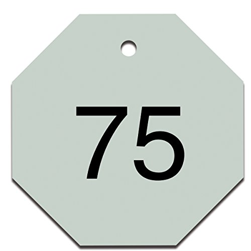 Etiquetas de plástico octogonales duraderas con numeración 51 a 75 para herramientas 1