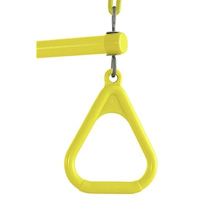 Trapeze Bar for Swing Set, Fully Assembled, Vinyl Coated Chain, Playground Accessories and Attachments, 440 Lbs Capacity, Ages 3+, Yellow