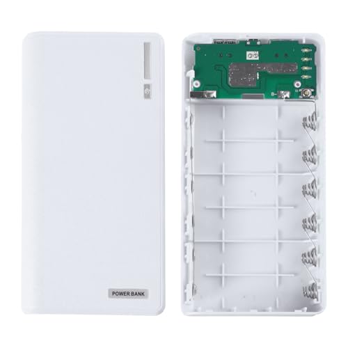 Rooyar USB Power 6X 18650 External Backup Battery Box for Case, White