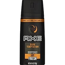 AXE Dark Temptation Body Spray Deodorant for Men, 4 Oz, Pack of 6