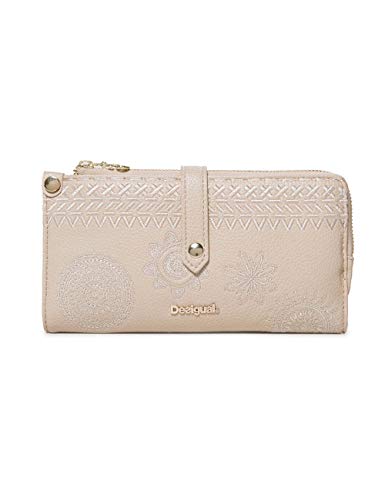 Desigual Wallet Dark Amber Ester Women - Portafogli Donna, Bianco (Crudo), 1x10x19 cm (B x H T)