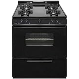 Premier BMK5X0BP ADA Compliant Black 30' Cordless Battery Spark Gas Range with 3.9...